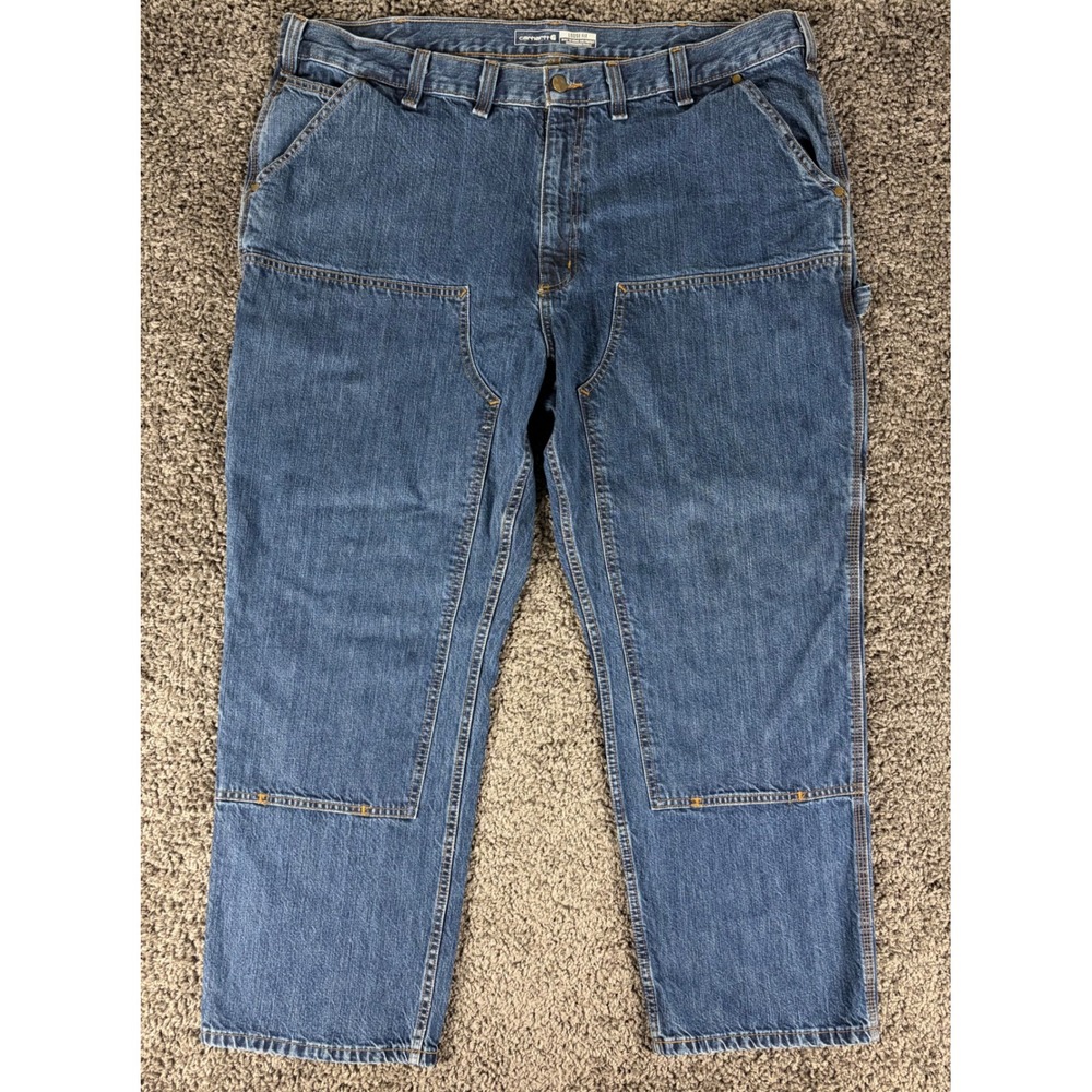 Carhartt BD4944-M Loose Fit Double Knee Carpenter Jeans Blue Mens 44x30